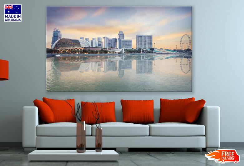 Singapore Central Quay Evening & Bridge Print 100% Australian Made