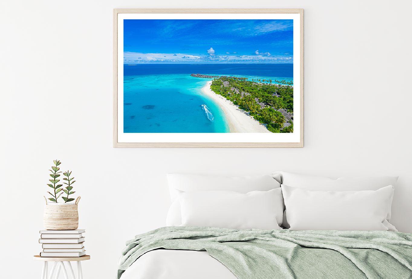 Villas & Sea Lagoon Beach Aerial View Photograph Home Decor Premium Quality Poster Print Choose Your Sizes