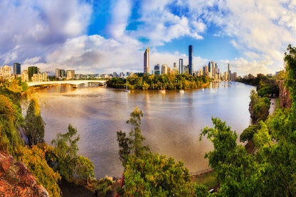 Cliffs Park Brisbane River & City Photograph Home Decor Premium Quality Poster Print Choose Your Sizes