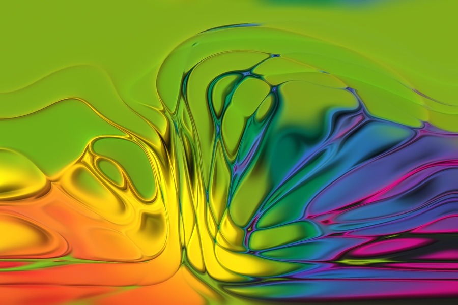 Orange Blue & Green Abstract Design Print 100% Australian Made