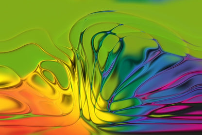 Orange Blue & Green Abstract Design Print 100% Australian Made