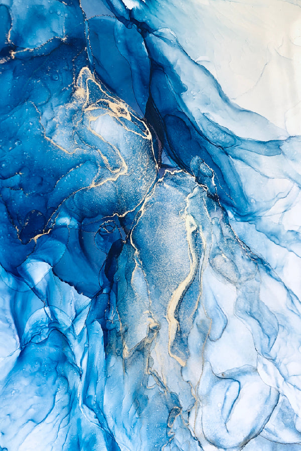 Blue & White Texture Abstract Design Print 100% Australian Made