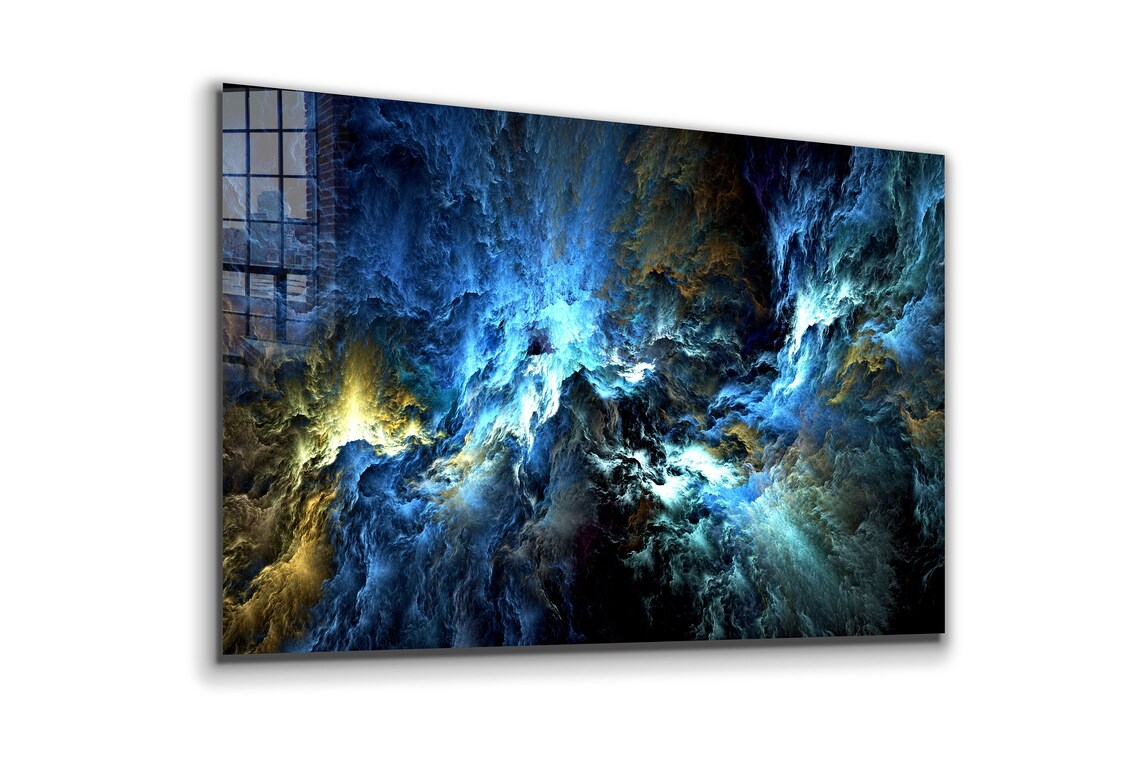 Cosmic Storm Abstract Print Tempered Glass Wall Art 100% Made in Australia Ready to Hang