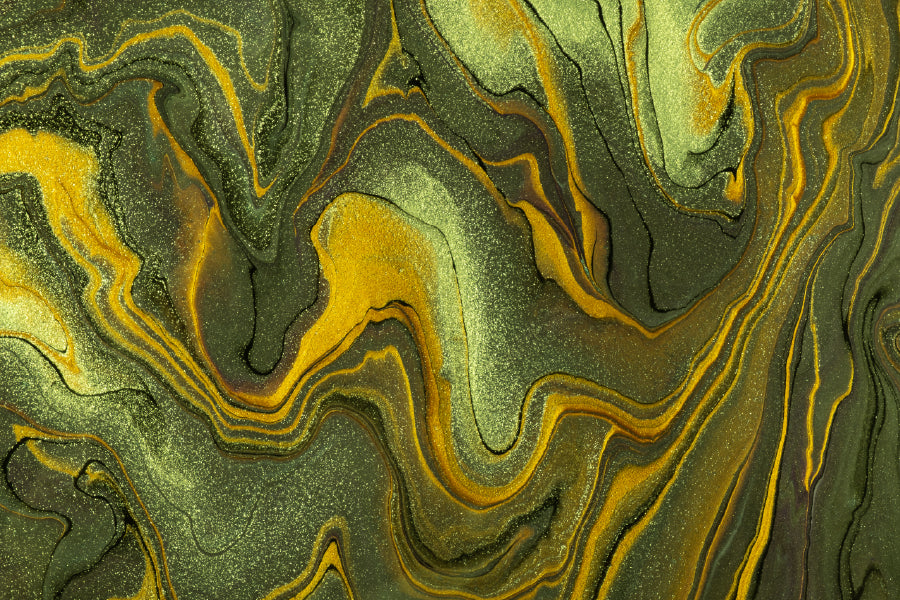 Dark Green Gold Abstract Acrylic Design Home Decor Premium Quality Poster Print Choose Your Sizes