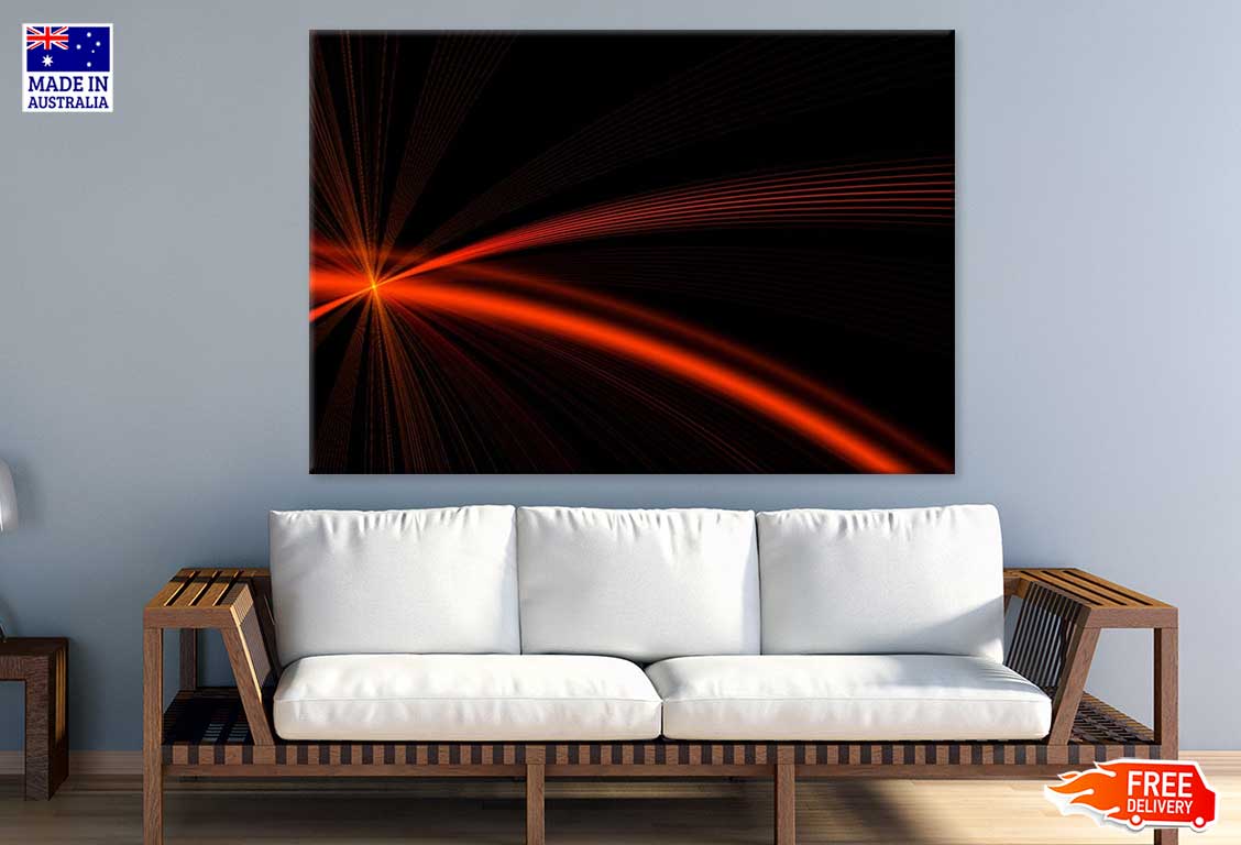 Red Digital Lines Abstract Design Print 100% Australian Made