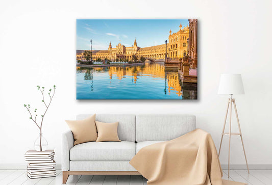 Bella Home Seville, Spain Square Plaza De Espana Print Canvas Ready to hang