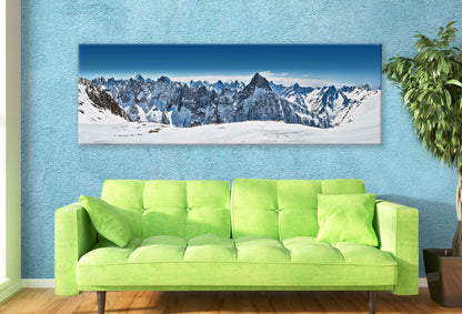 Panoramic Canvas Snow Mountains Hill Photograph High Quality 100% Australian Made Wall Canvas Print Ready to Hang