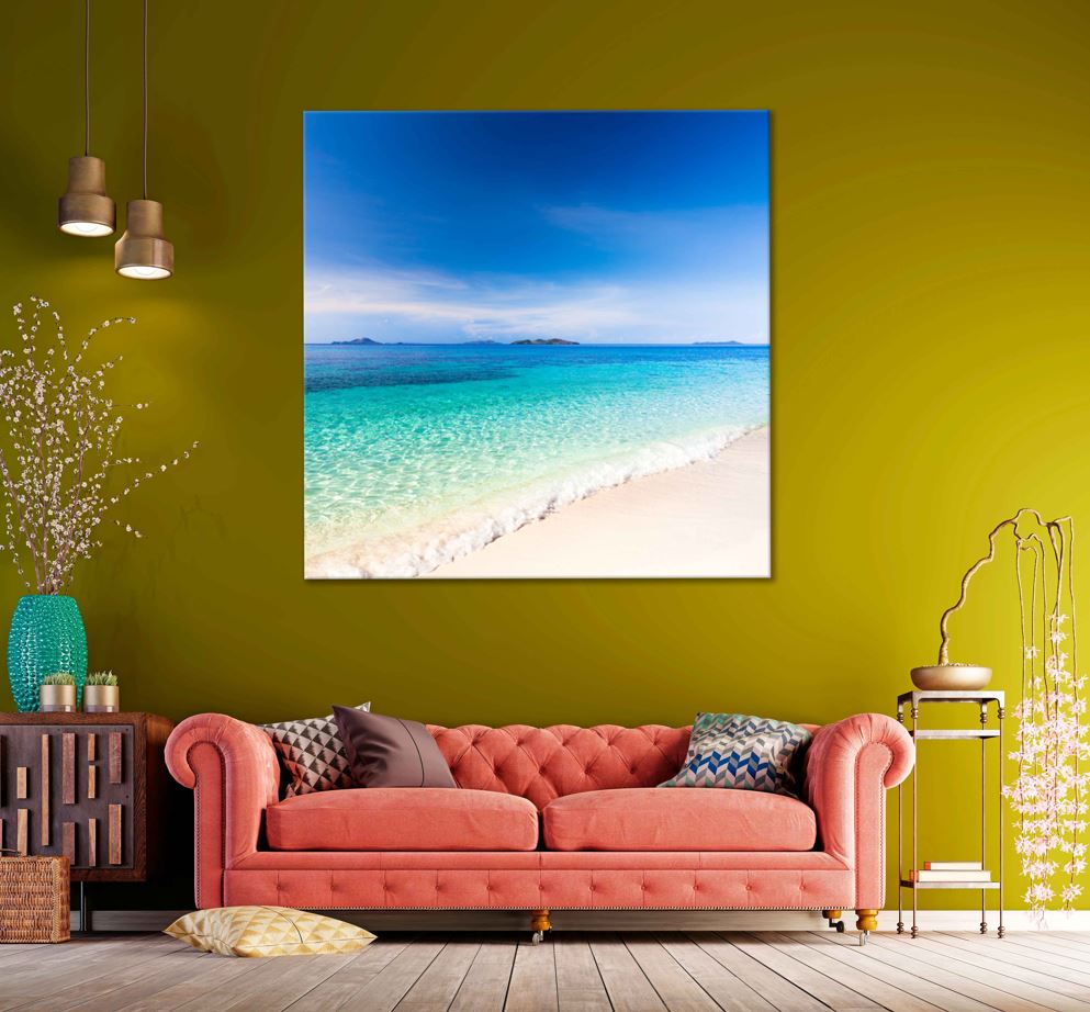 Square Canvas Sandy Beach Scenery Photograph Malcapuya High Quality Print 100% Australian Made