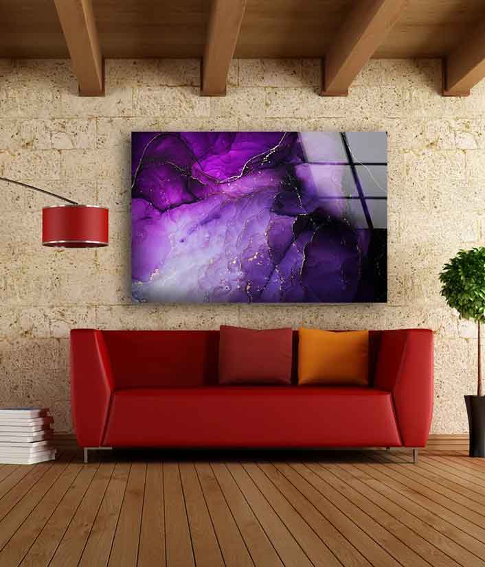 White & Purple Abstract Design Acrylic Glass Print Tempered Glass Wall Art 100% Made in Australia Ready to Hang