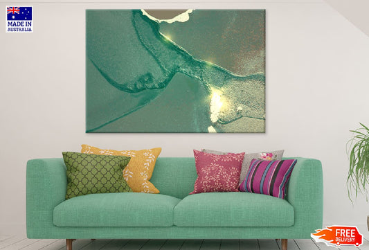 Green & Gold Splash Abstract Design Print 100% Australian Made