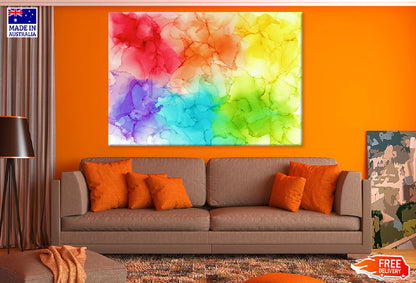 Rainbow Color Ink Abstract Design Print 100% Australian Made
