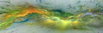 Panoramic Canvas Yellow Green Abstract High Quality 100% Australian made wall Canvas Print ready to hang