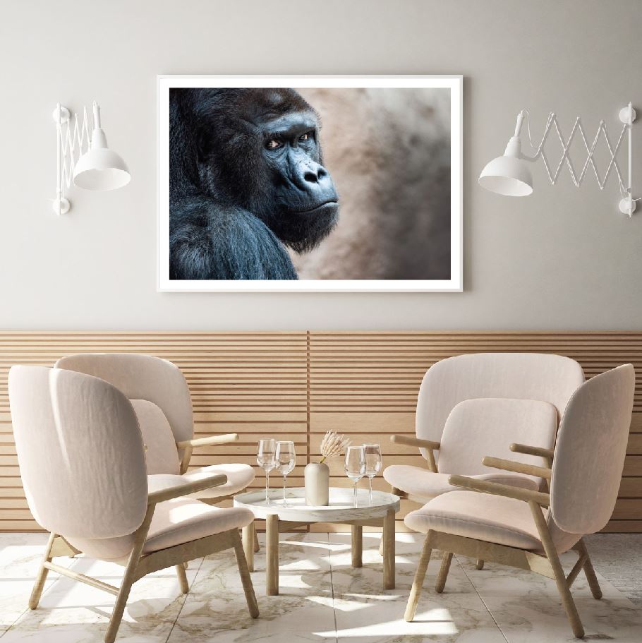 Gorilla Face Portrait Photograph Home Decor Premium Quality Poster Print Choose Your Sizes