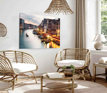 Bella Home Grand Canale View at Sunset Print Canvas Ready to hang