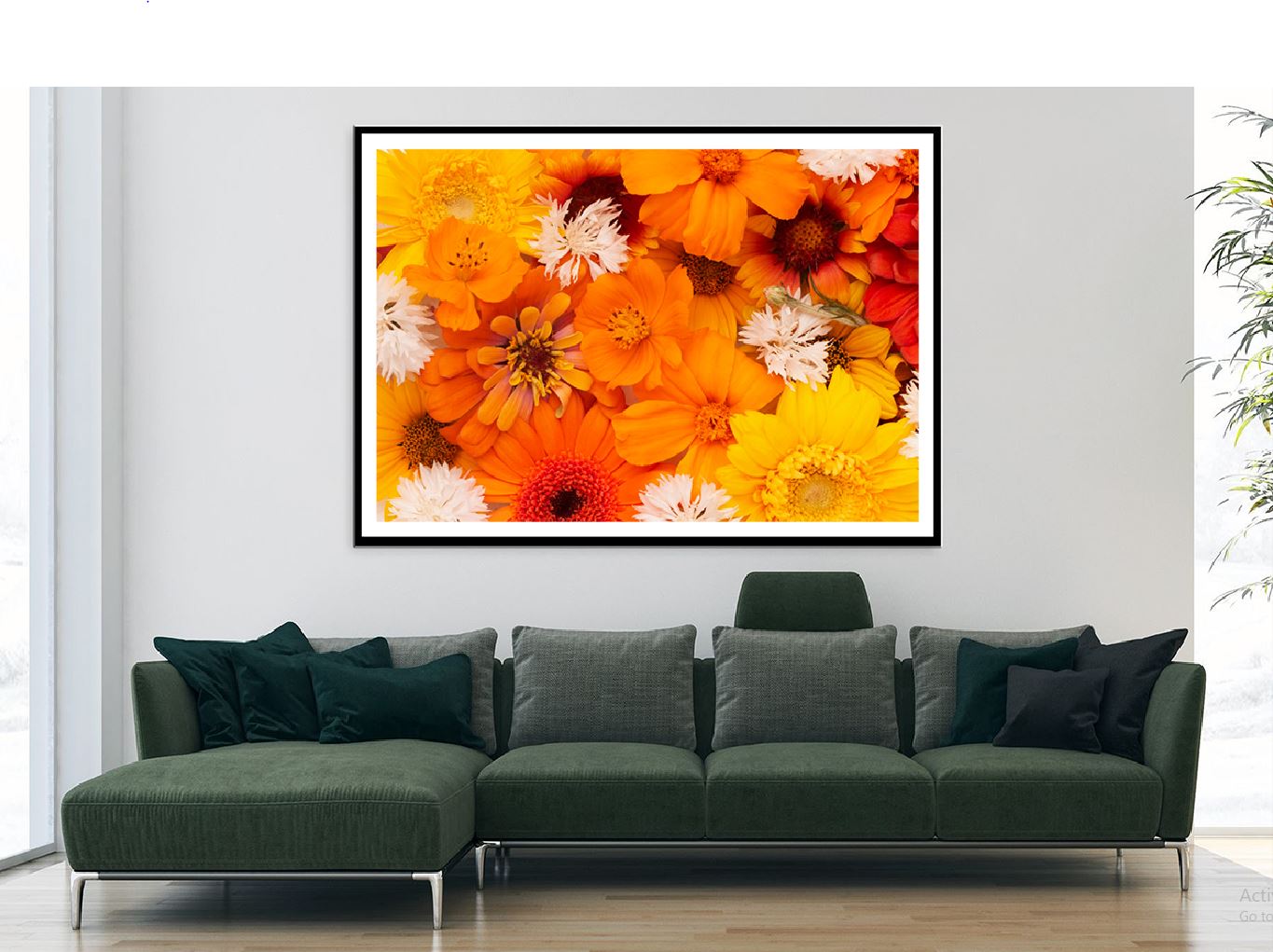 Orange Red & Pink Flowers View Photograph Home Decor Premium Quality Poster Print Choose Your Sizes