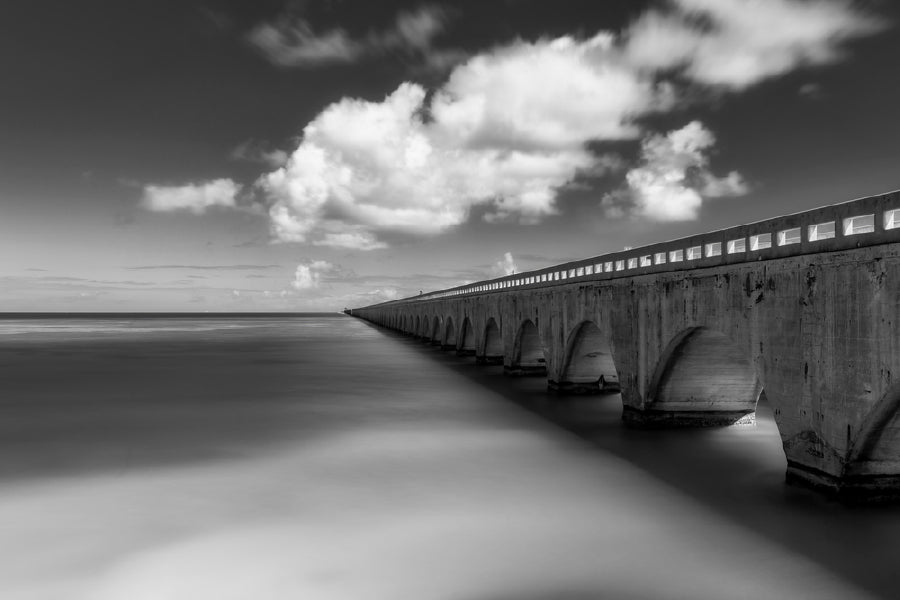 Seven Mile Bridge Florida B&W View Photograph Print 100% Australian Made