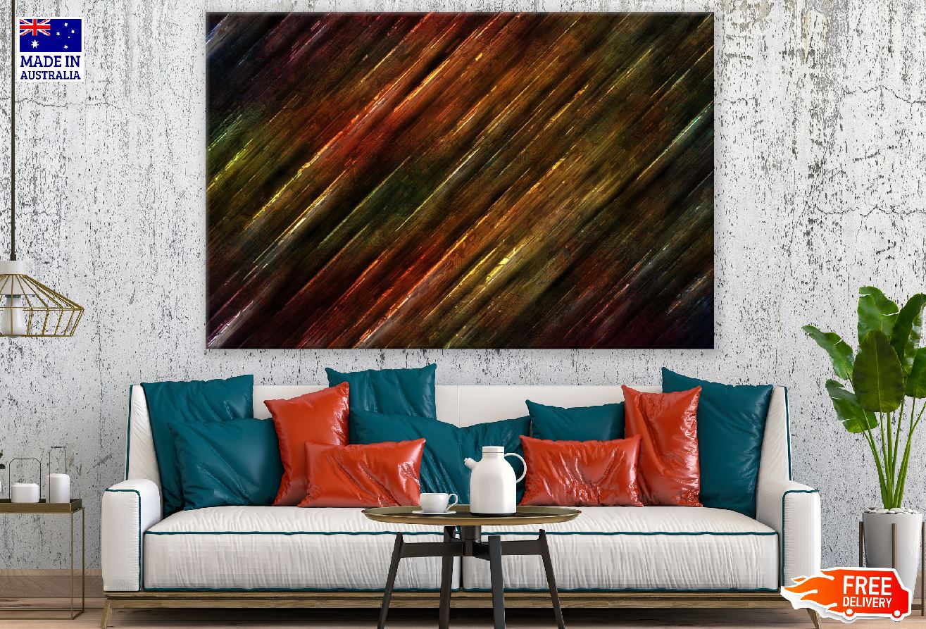 Dark Gold & Brown Abstract Design Print 100% Australian Made