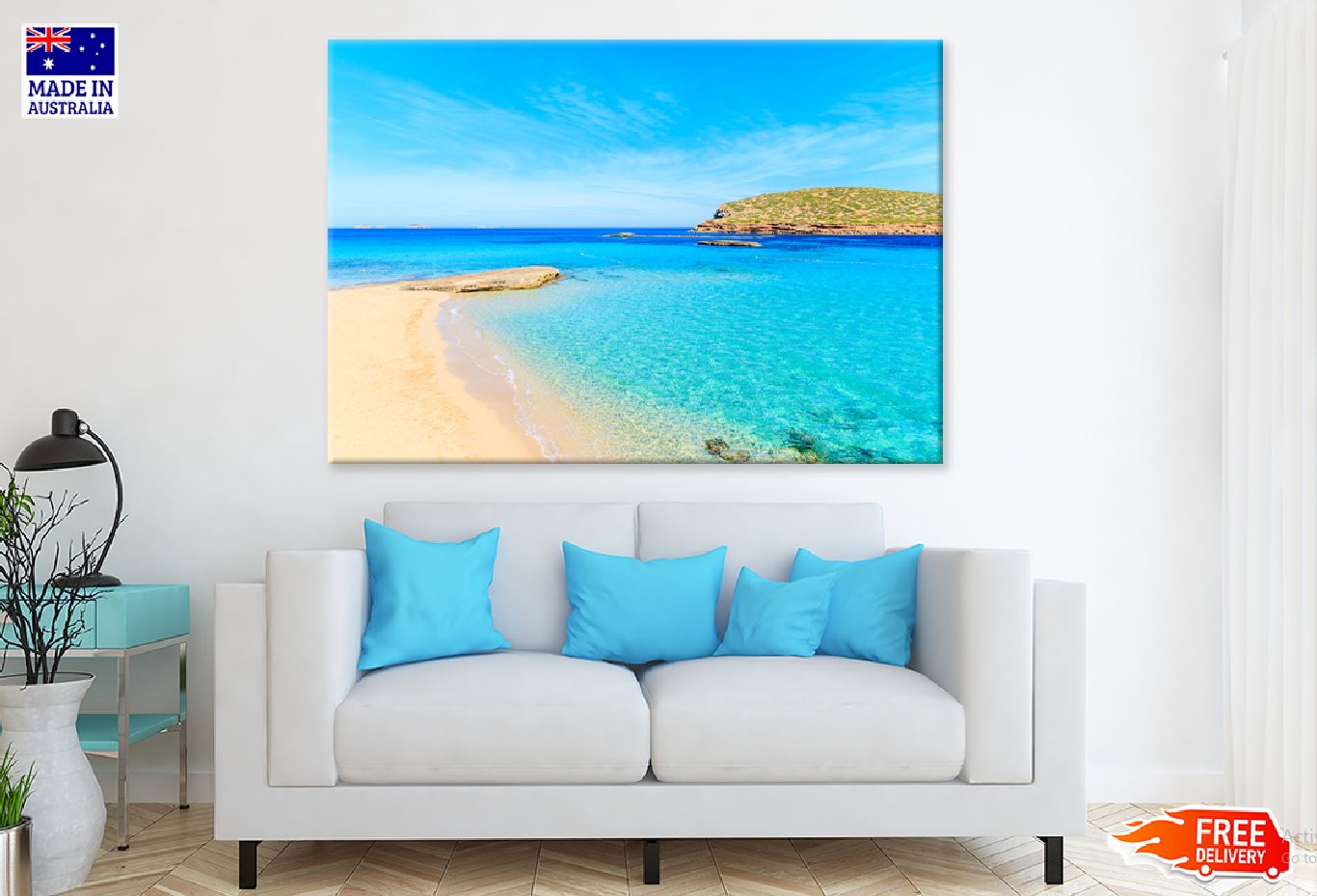 Cala Comte Beach in Ibiza Island Photograph Print 100% Australian Made