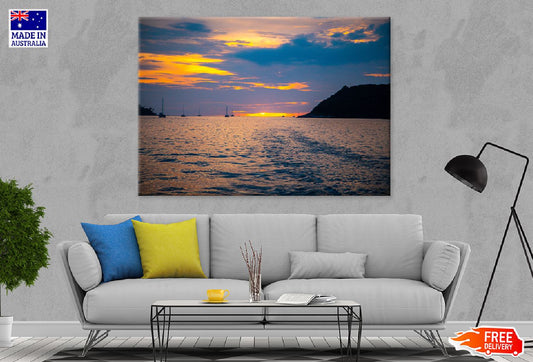 Boat on Promthep Cape Sunset View Photograph Print 100% Australian Made