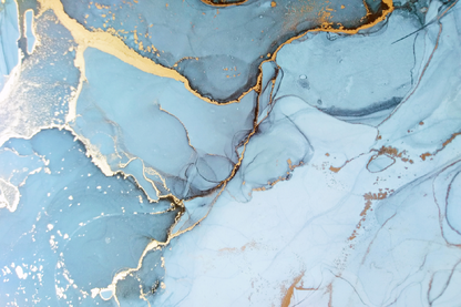 Blue White & Gold Abstract Design Home Decor Premium Quality Poster Print Choose Your Sizes