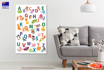 Colorful Alphabet & Animals Nursery & Kids Print 100% Australian Made