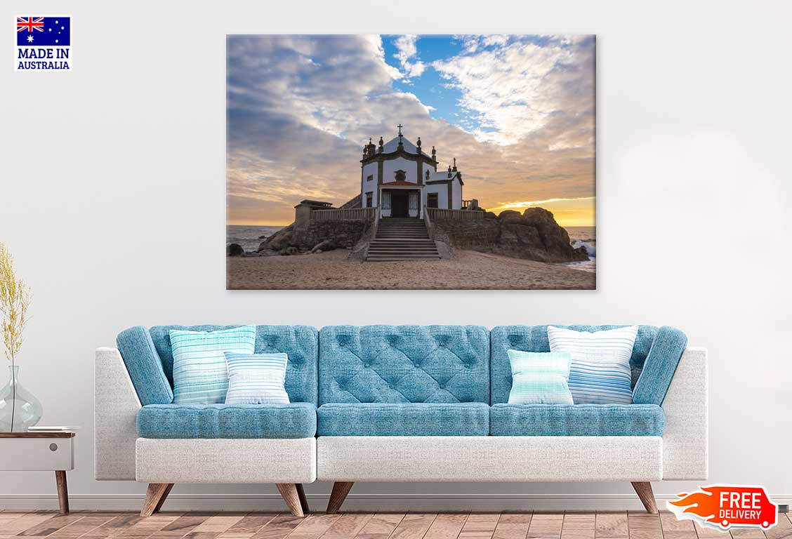 Capela do Senhor da Pedra Sunset View Portugal Print 100% Australian Made