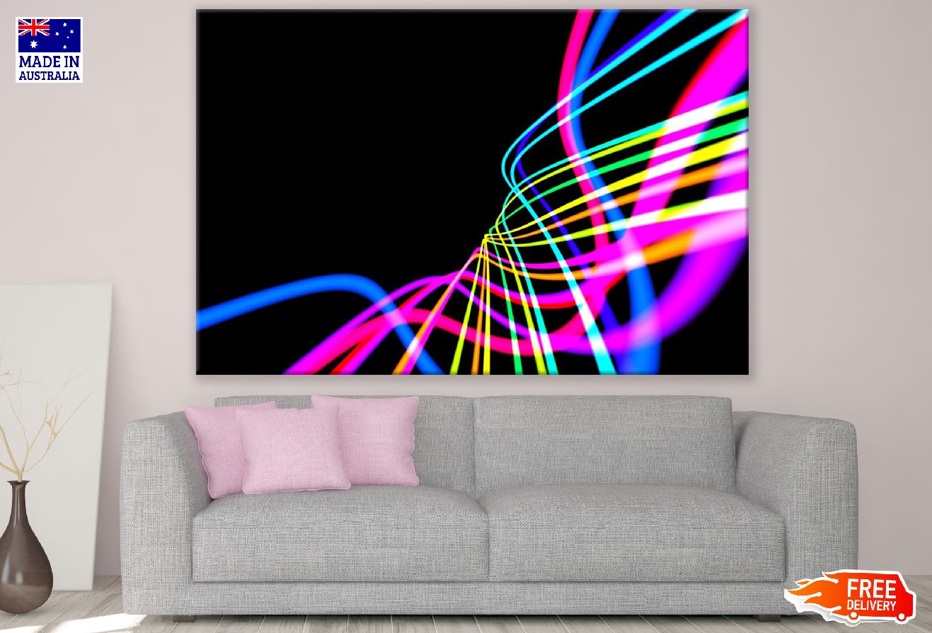 Colorful Digital Lines Abstract Design Print 100% Australian Made