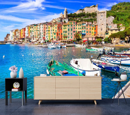 Wallpaper Murals Peel and Stick Removable City Near a Bay with Beach View High Quality