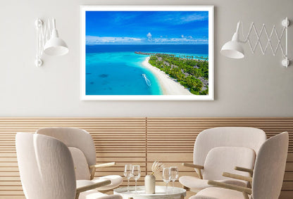 Villas & Sea Lagoon Beach Aerial View Photograph Home Decor Premium Quality Poster Print Choose Your Sizes
