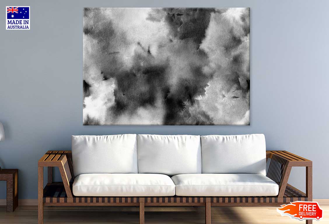 B&W Watercolor Painting Abstract Design Print 100% Australian Made