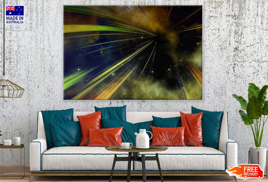 Green Yellow Digital Abstract Design Print 100% Australian Made