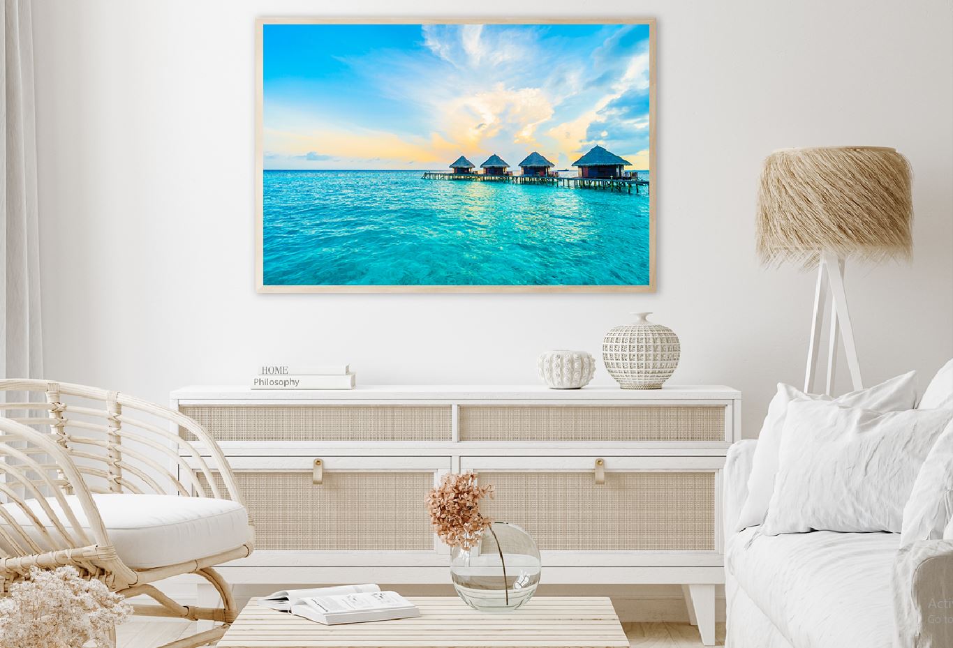 Maldives Resort & Island Beach Photograph Home Decor Premium Quality Poster Print Choose Your Sizes