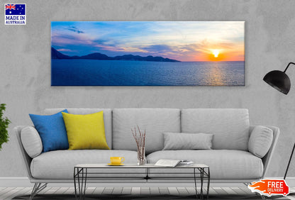 Panoramic Canvas Ionian Sea View Photograph Greece High Quality 100% Australian Made Wall Canvas Print Ready to Hang