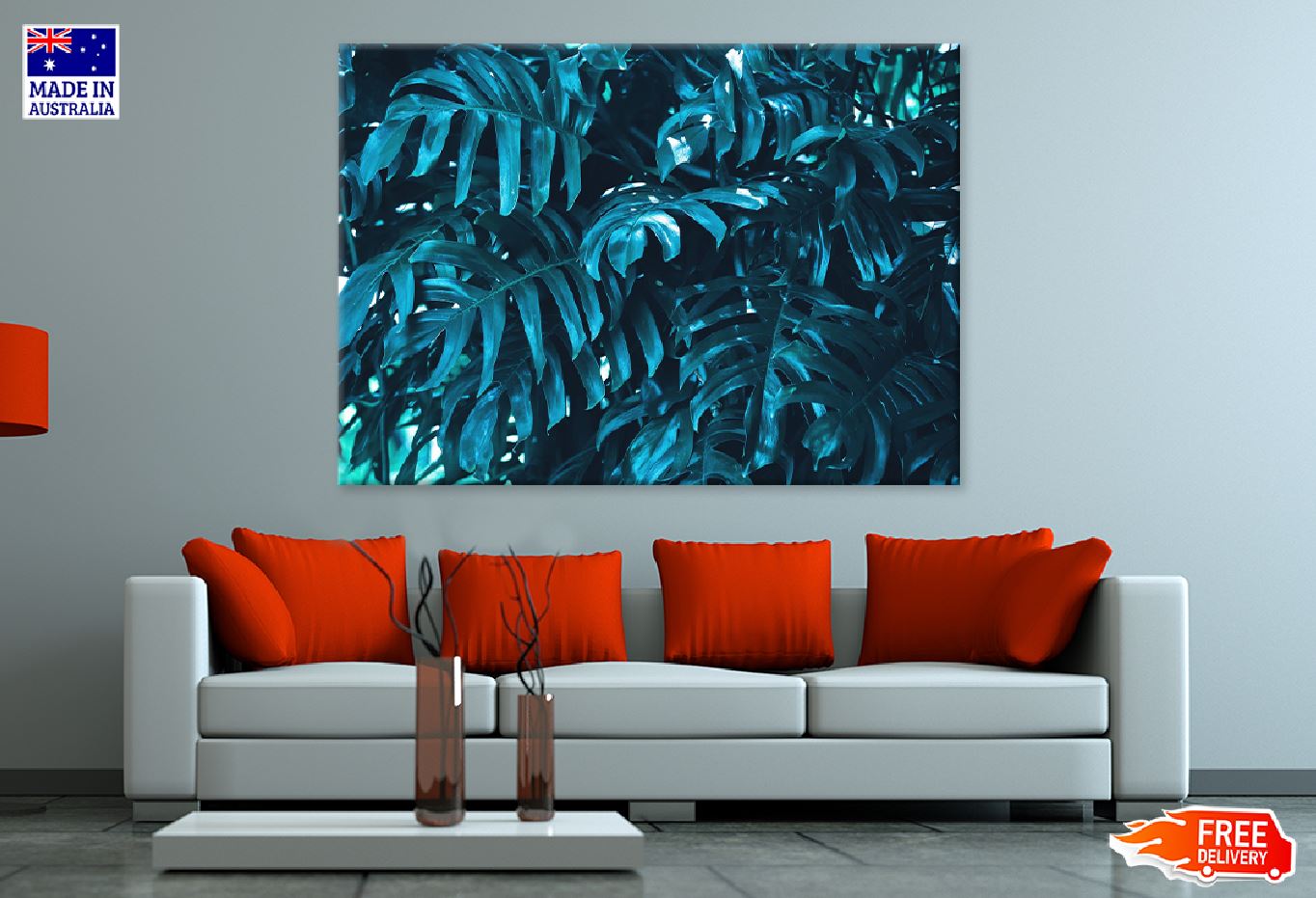 Bule Tropical Foliage Leaves View Photograph Print 100% Australian Made