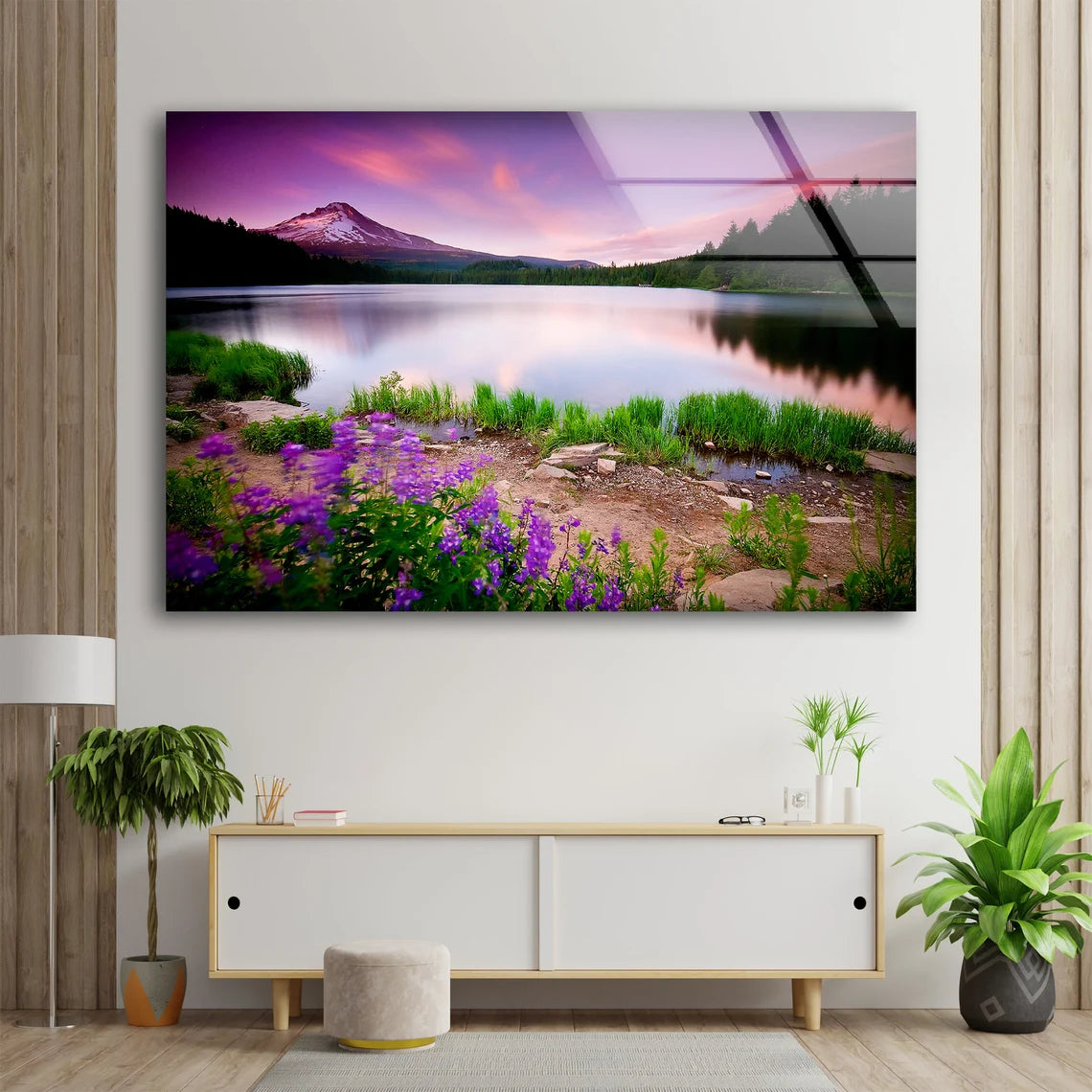 Mountain Lake & Forest Sunset Scenery Photograph Acrylic Glass Print Tempered Glass Wall Art 100% Made in Australia Ready to Hang