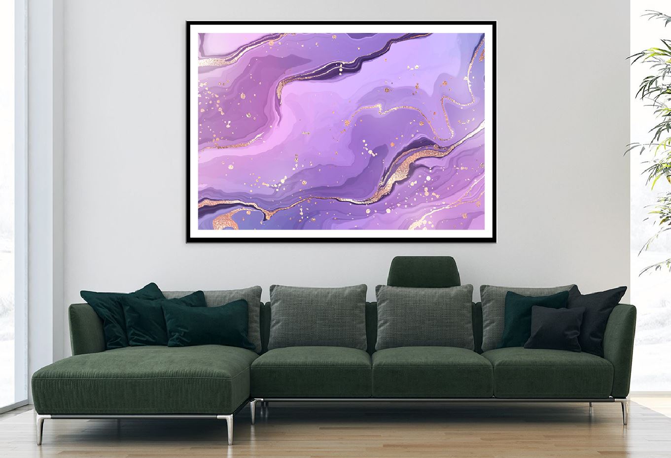 Pink Purple & Gold Lines Abstract Design Home Decor Premium Quality Poster Print Choose Your Sizes