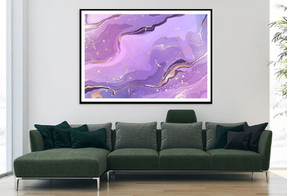 Pink Purple & Gold Lines Abstract Design Home Decor Premium Quality Poster Print Choose Your Sizes