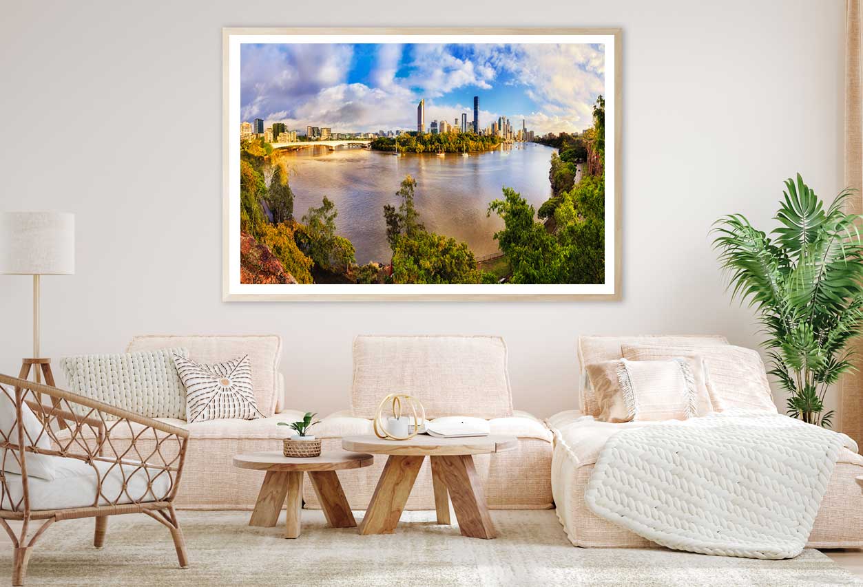 Cliffs Park Brisbane River & City Photograph Home Decor Premium Quality Poster Print Choose Your Sizes