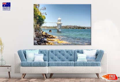 Light House on Sea & City View Photograph Print 100% Australian Made