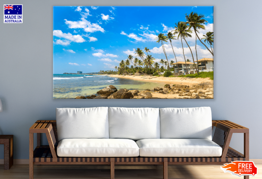 Landscape With the Ocean & Palm Trees Print 100% Australian Made