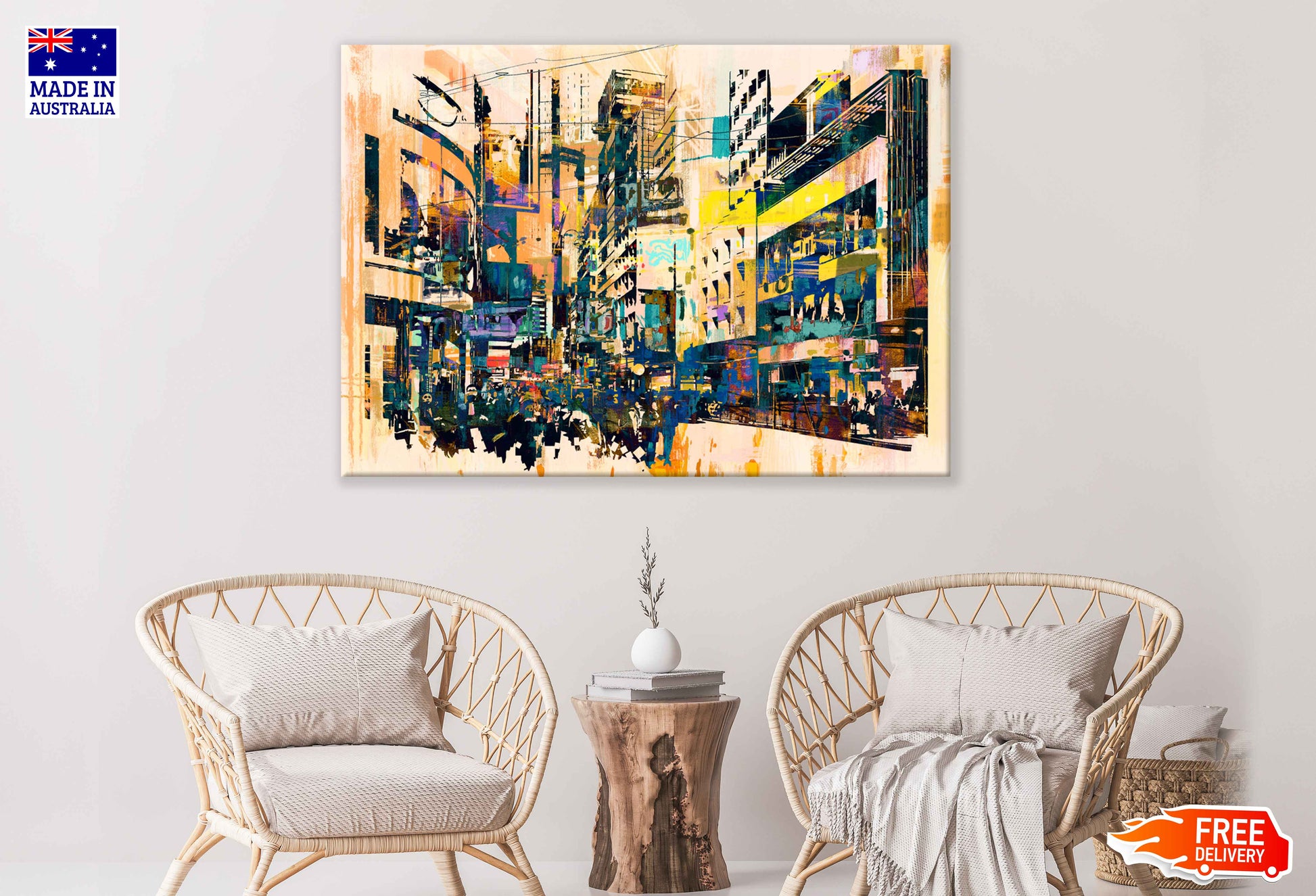 Cityscape Abstract Painting Art Print 100% Australian Made