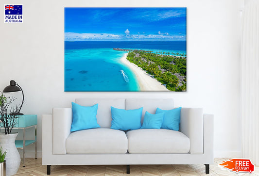 Villas & Sea Lagoon Beach Aerial View Photograph Print 100% Australian Made