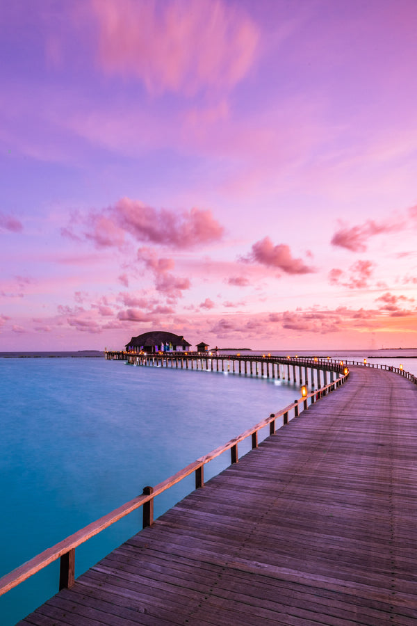 Villas Seascape with Soft Lights View Photograph Print 100% Australian Made