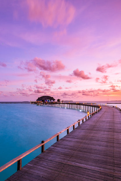 Villas Seascape with Soft Lights View Photograph Print 100% Australian Made