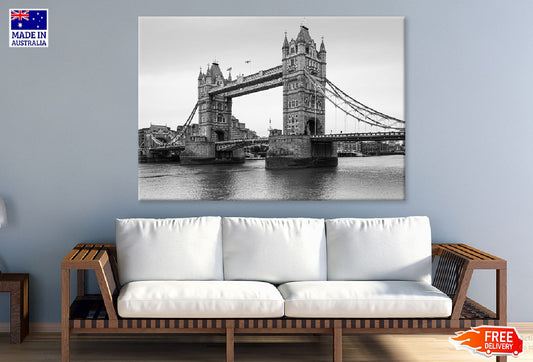 London Bridge & Lake B&W View Print 100% Australian Made