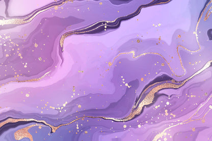 Pink Purple & Gold Lines Abstract Design Print 100% Australian Made