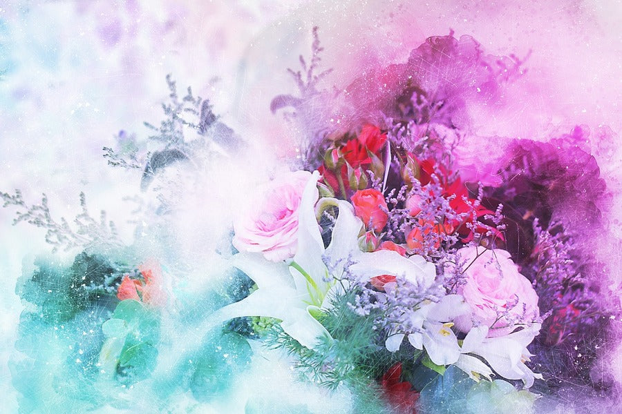 Flowers Bouquet Abstract Design Print 100% Australian Made
