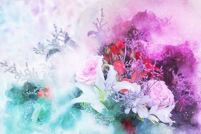 Flowers Bouquet Abstract Design Print 100% Australian Made