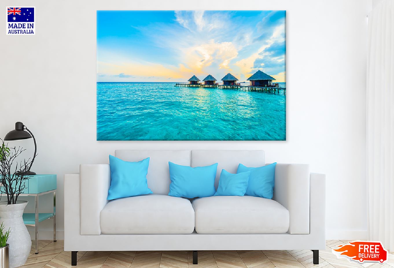 Maldives Resort & Island Beach View Print 100% Australian Made