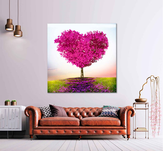 Square Canvas Red Tree of Love Photograph High Quality Print 100% Australian Made